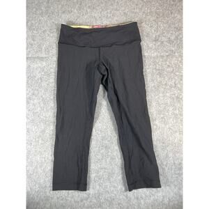 Lululemon Leggings Womens 6 Black Wunder Under Cropped Floral Reversible Yoga
